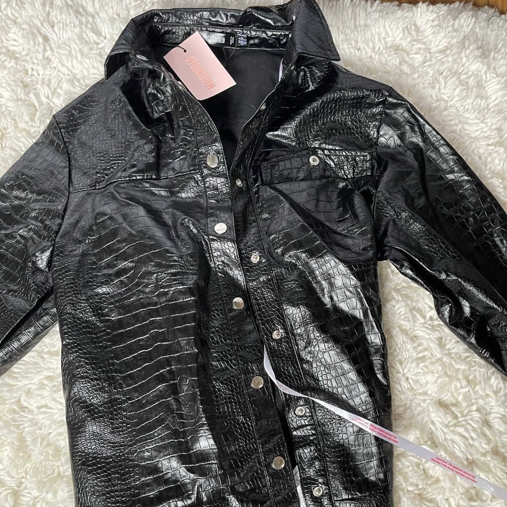 NEW oversized black croc shirt